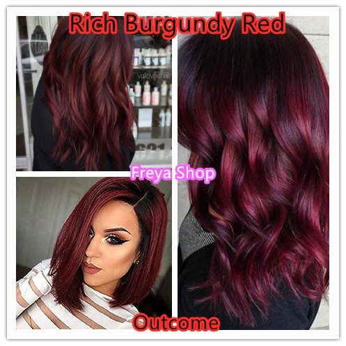 Rich Burgundy Red Hair Color with Oxidant ( 6/45 Bob Keratin Permanent Hair  Color ) | Shopee Philippines