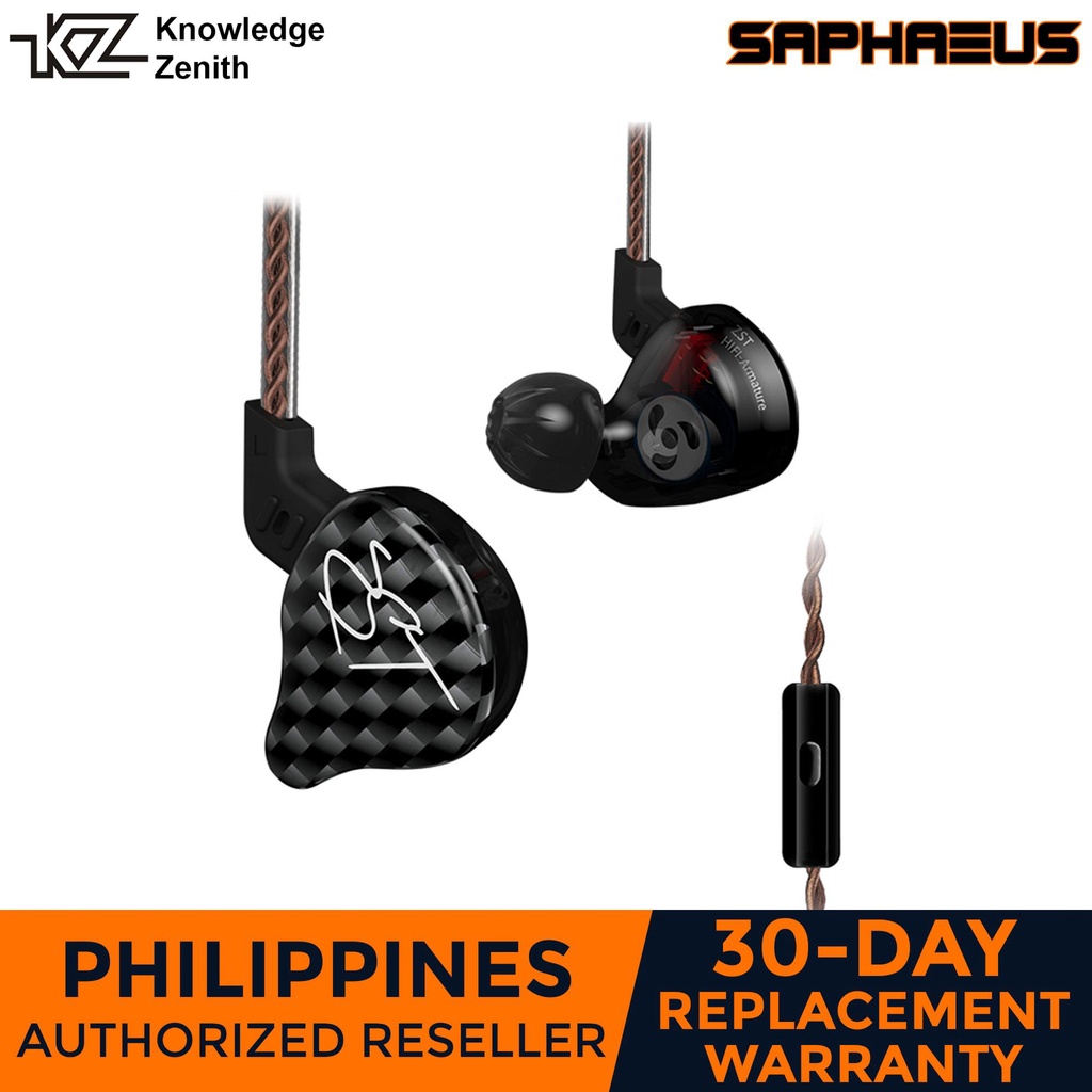 KZ ZST Earphones [With Mic] (new packaging White box) (Candy and Black ...