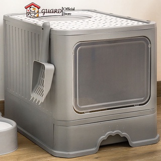 Large Cat Litter Box With Top Entry Anti Splash Fully Closed Cat Litter Box Cat Tray