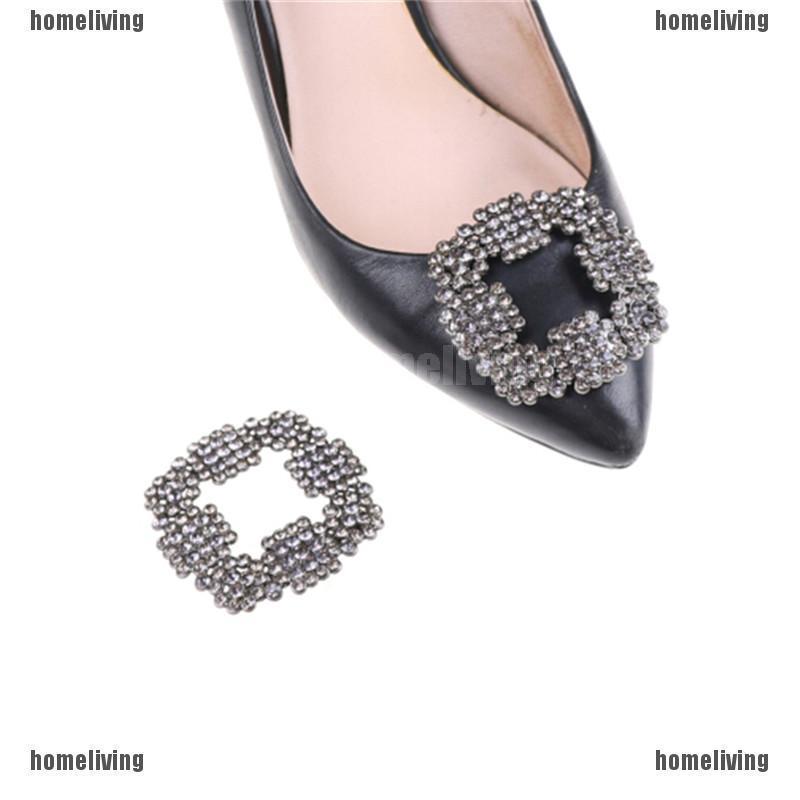 2PCS Stylish Removable Elegant Rhinestone Crystal Shoe Clips Shoes Decoration Charms Shoe Buckle Dress Hat Shoes Clips for Wedding，Party