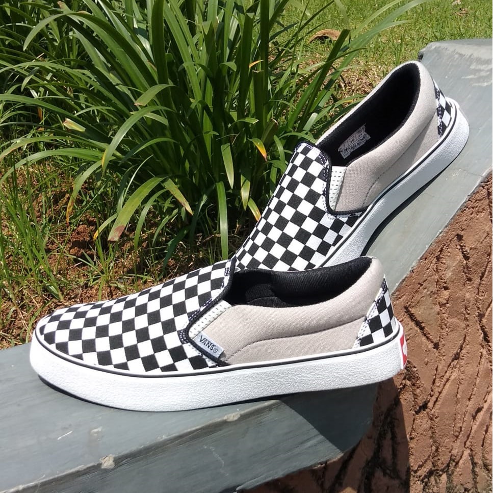 cheap checkered vans slip ons