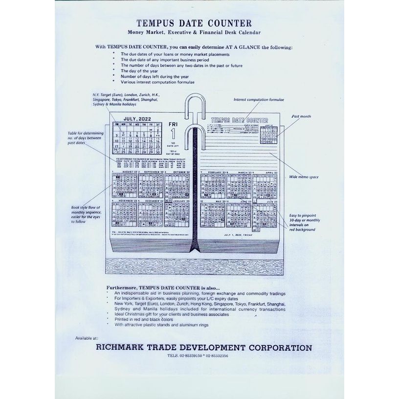 Tempus Calendar Complete Set (Refill + Plastic Stand) | Shopee Philippines