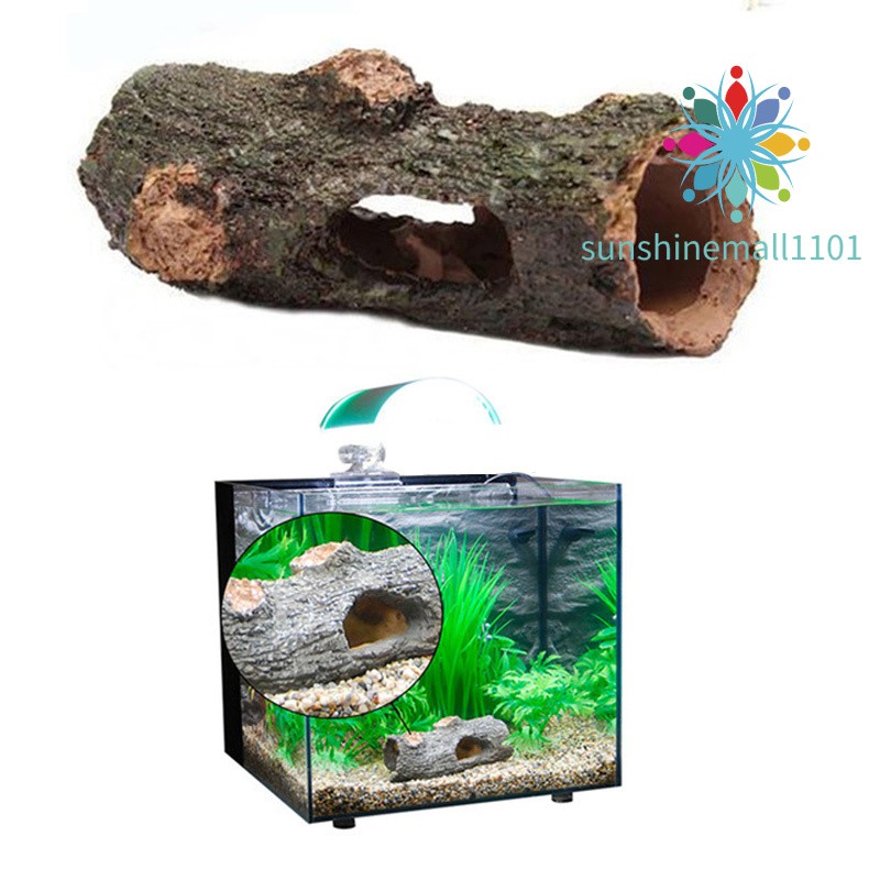 Aquarium Ornament Hollow Trunk Simulation Tree Log Wood Polyresin Landscape Fish Tank Decoration #1