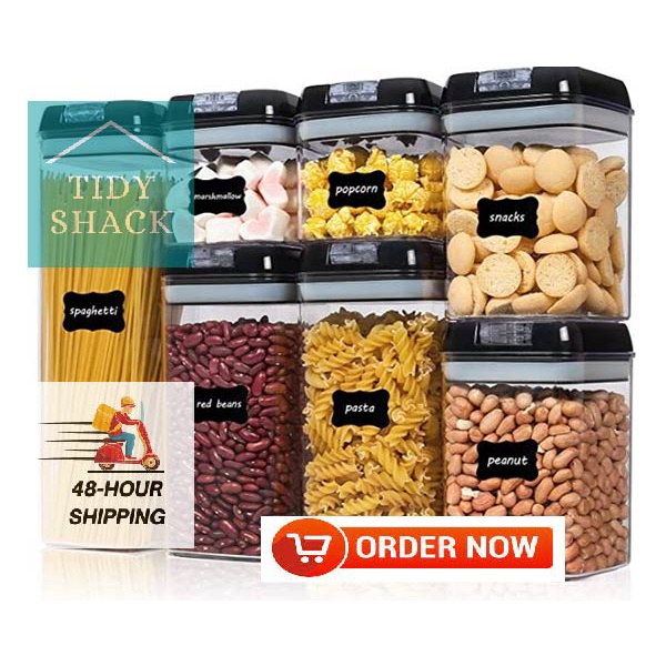 Airtight Food Storage 7pcs set BPA Free Containers with Lids Black