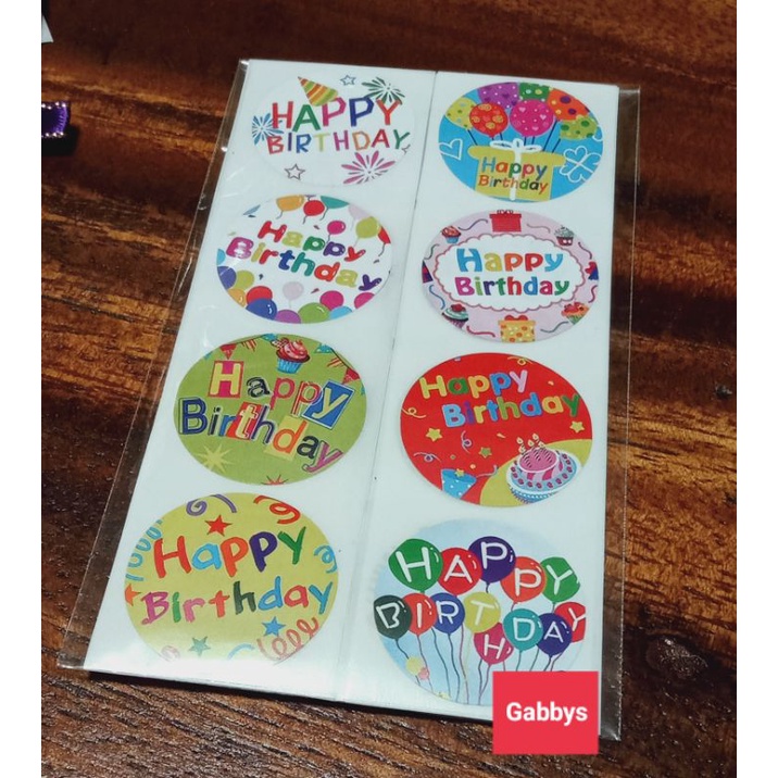 Kids design 32pcs/pack stickers 1x1 inch/Happy birthday Shopee