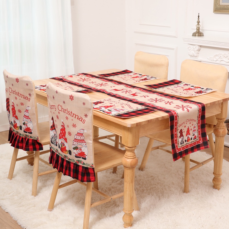 Christmas table runner placemat Rudolph cutlery set restaurant