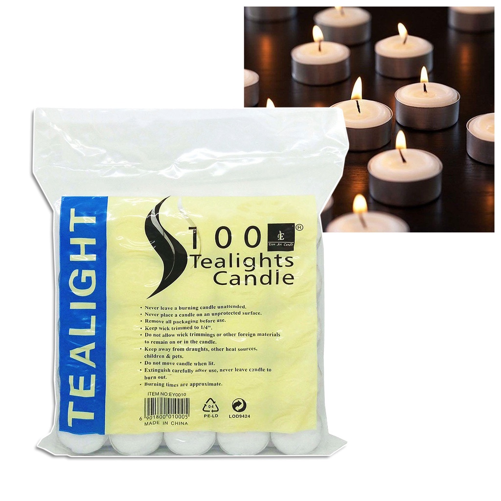 fea 100 in 1 Tealight Candle for Oil Burner and Candle Holder, for