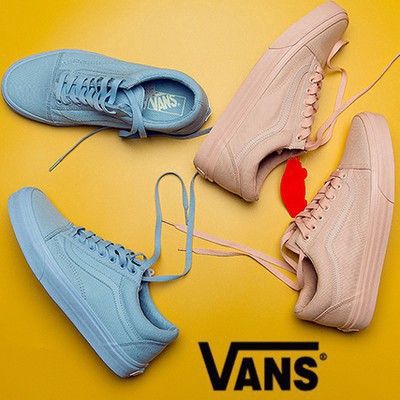 pink and blue old skool vans