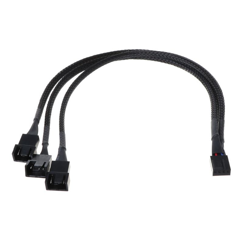 STAR 30CM 4Pin to 3 Ways Y Splitter Cable Fan 4 Pin to 3x4Pin/3Pin