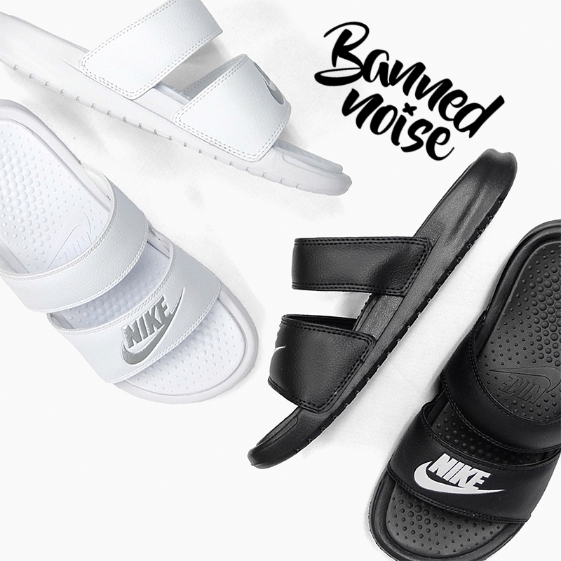 nike slides black and blue