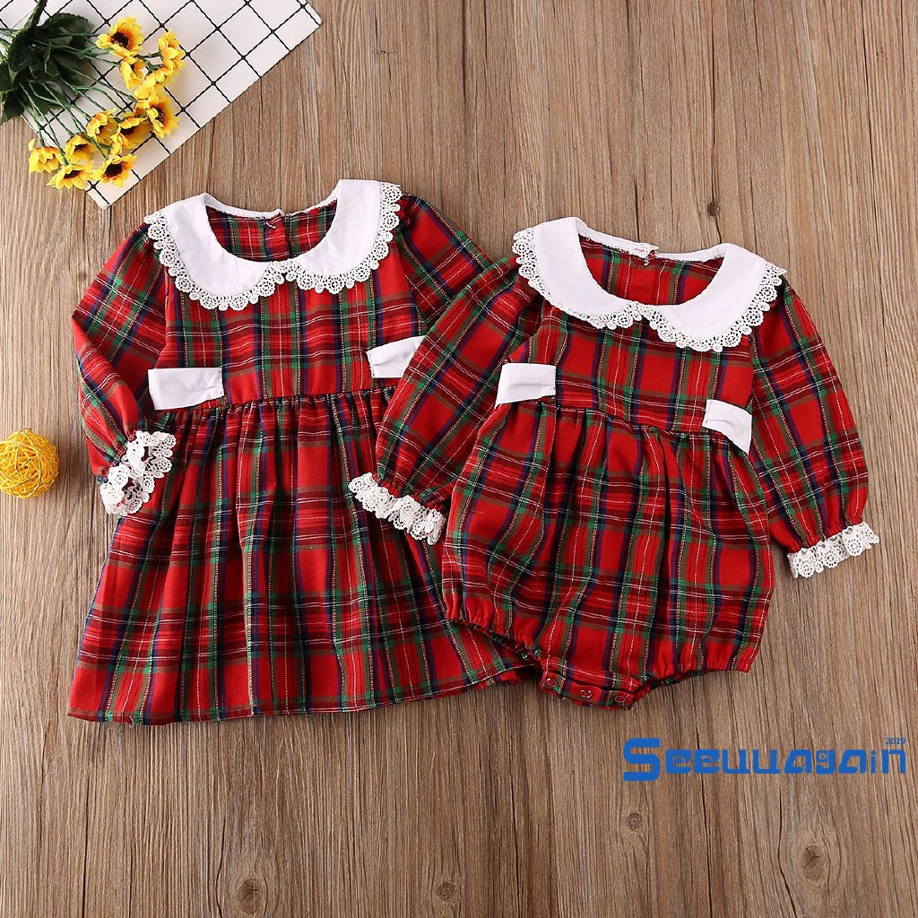 newborn plaid christmas dress