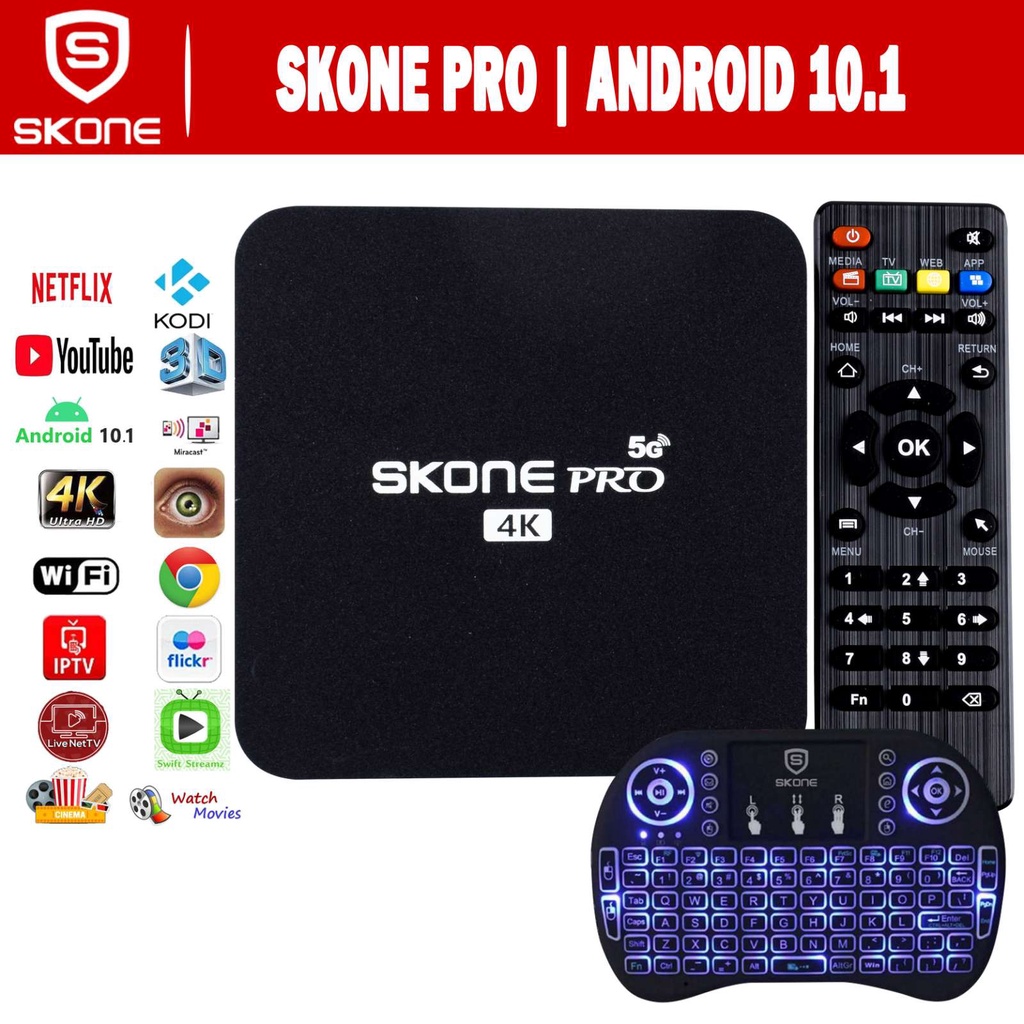 Android TV Box Smart Box 10.1 OS Latest KD S905W 4K 2.4GHz WIFI Quad