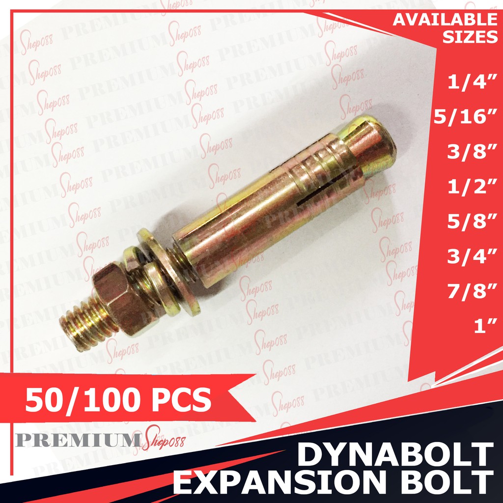 50 100pcs Dyna Bolt 1 4 5 16 3 8 1 2 Dynabolt 1 4 5 16 3 8 1 3 