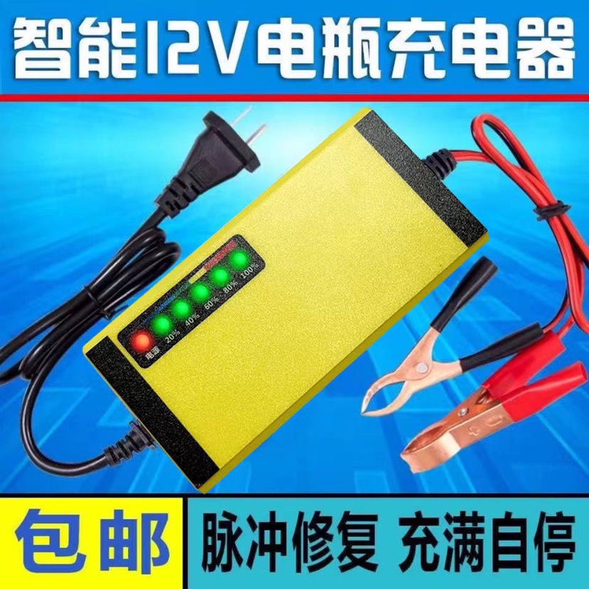 Motorcycle battery charger leadacid battery intelligent power loss