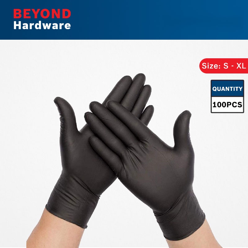 Nitrile Black Gloves Medical Disposable Gloves Powder Free Four Sizes