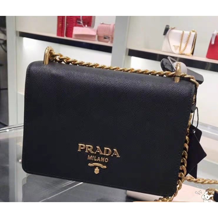 prada chain bag black