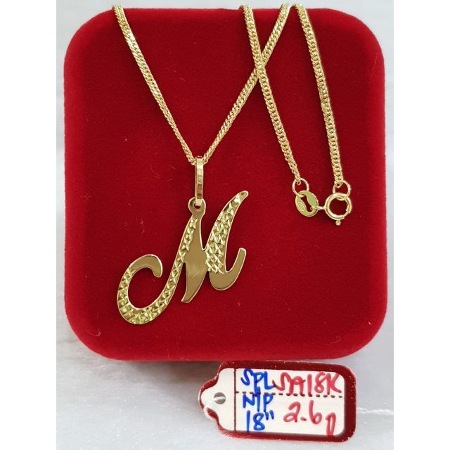 Saudi Gold 18k letter pendant - Shopee Philippines