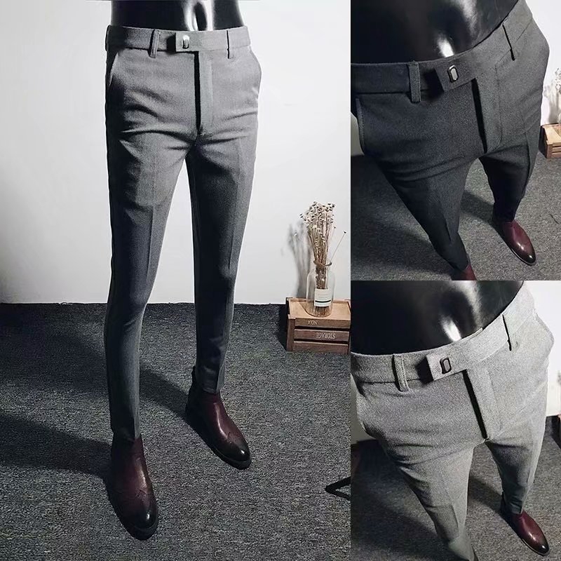 mens slim straight pants