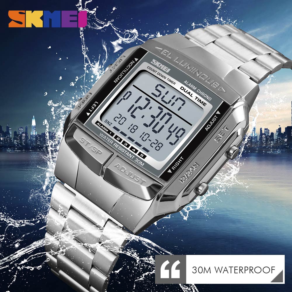 Chrono Mens Sports Watches Square Electronic Digital Watch Chrono Mens Sports Watches Square Electronic Digital Watch