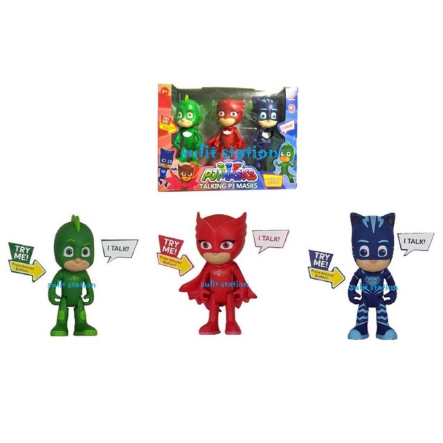 setof3 TALKING PJ MASKS GEKKO OWLETTE CATBOY TOY FIGURES | Shopee ...