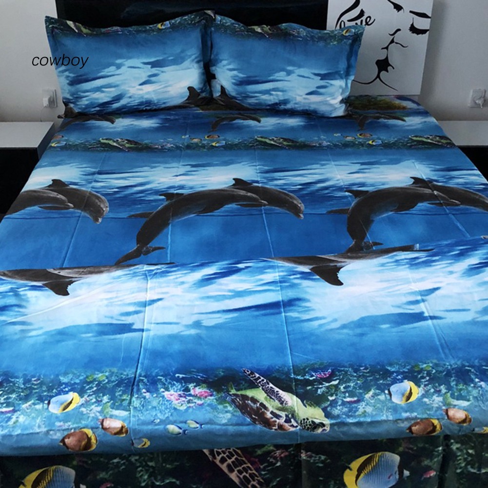 Cwby 4pcs Home Sea World 3d Painting Bedding Set Duvet Cover Bed