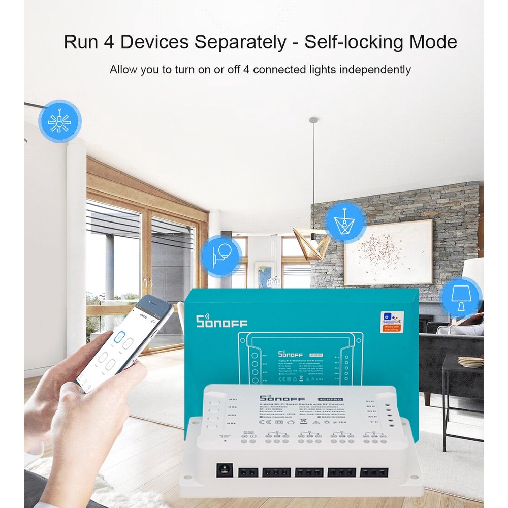 SONOFF 4CHPROR3 4 Gang Intelligent Wireless Switch RF Switch Module