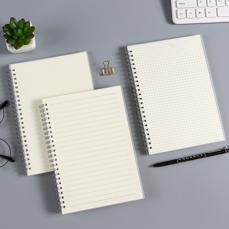 Nicola Muji Styled Spiral Note Book Lined Grid Blank Notebook A5 Hard ...