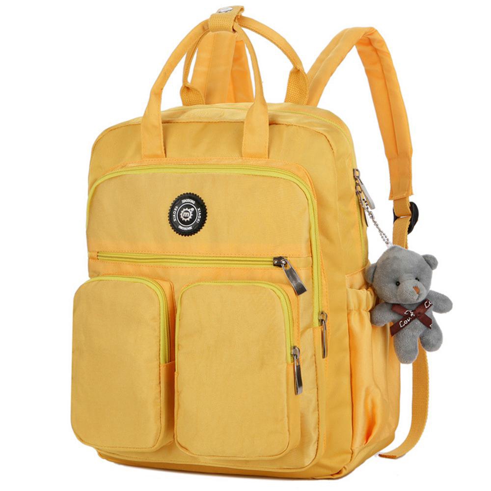 yellow college backpack