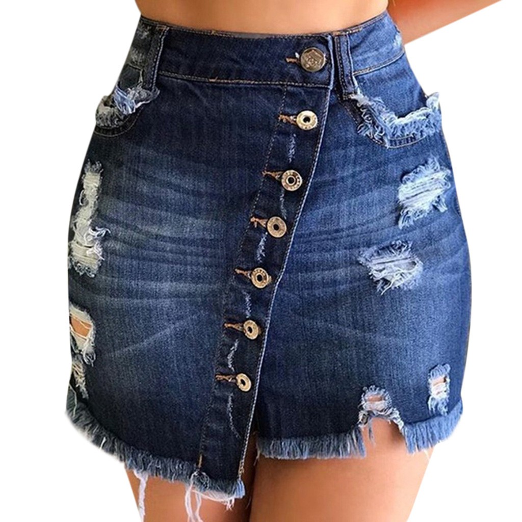 very short denim mini skirt