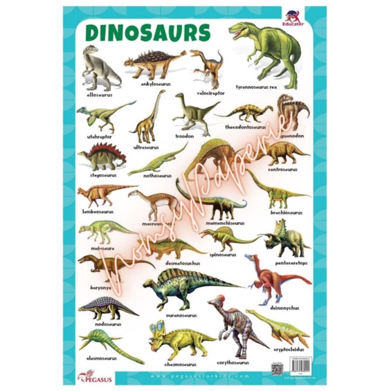 DINOSAURS CHART A4 LAMINATED by NomssyPaperie | Shopee Philippines