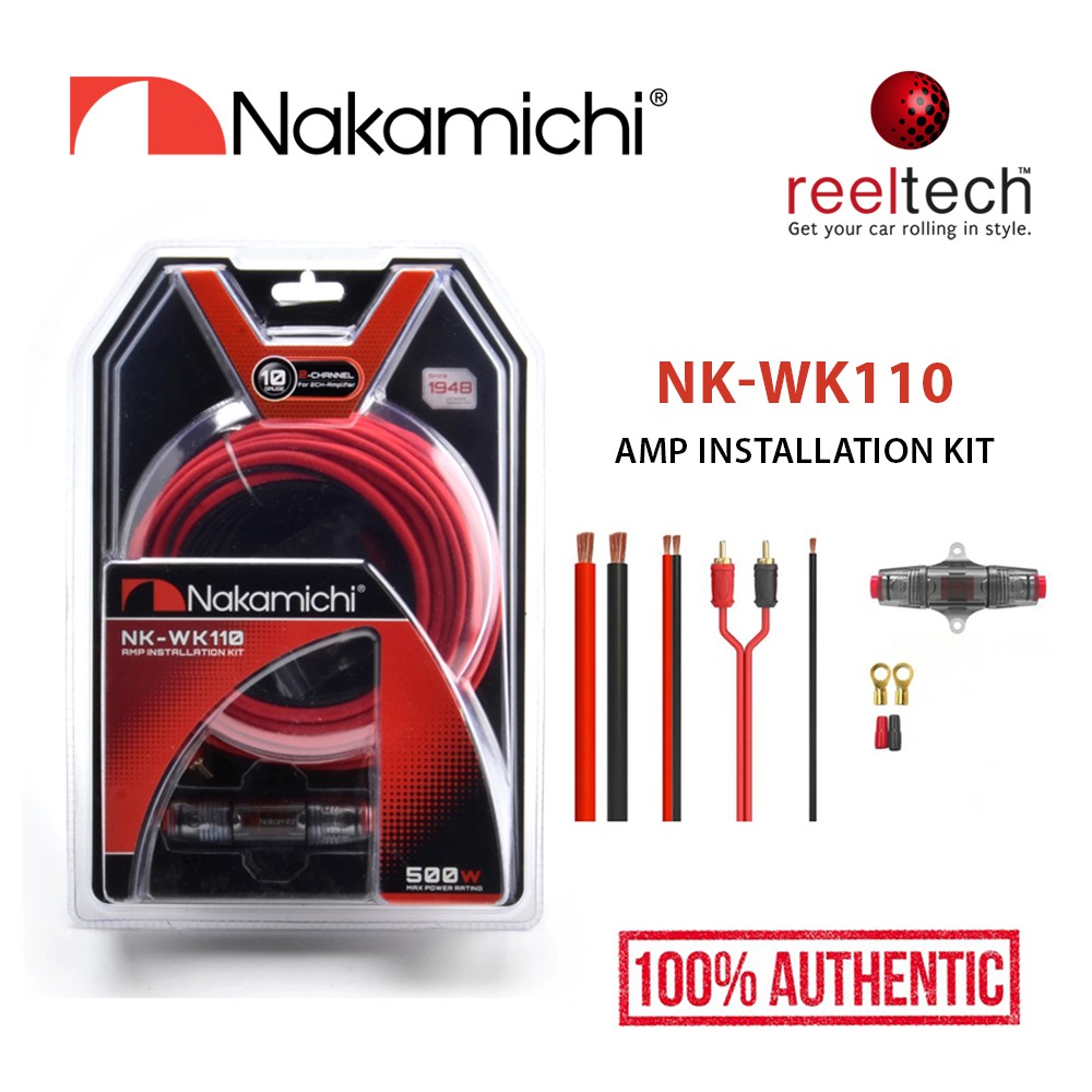 Nakamichi NKWK110 2 Channel 10GA Wiring Kit For Amplifier Car