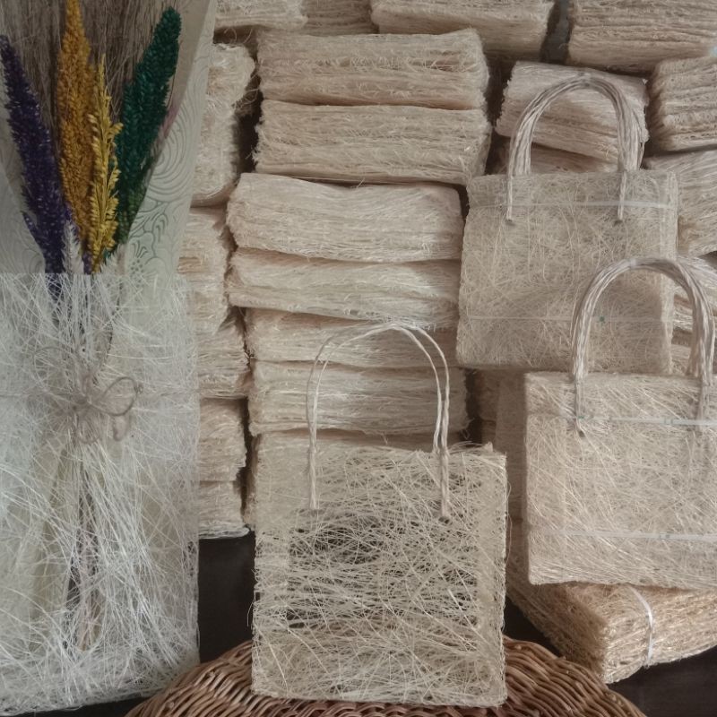 Abaca Bag 4x4, sinamay bag, souvenir holder , Gift Bag, 4x4x1.5inch