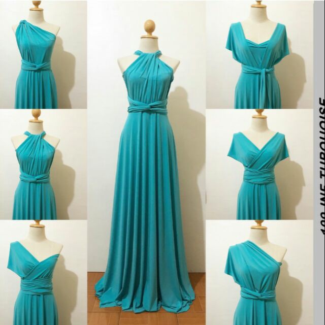 infinity dress teal blue