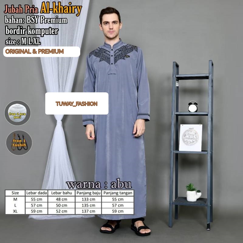 PRIA Alkhairy Modern Men's Robe / Adult Male Robe / Muslim Robe Male
