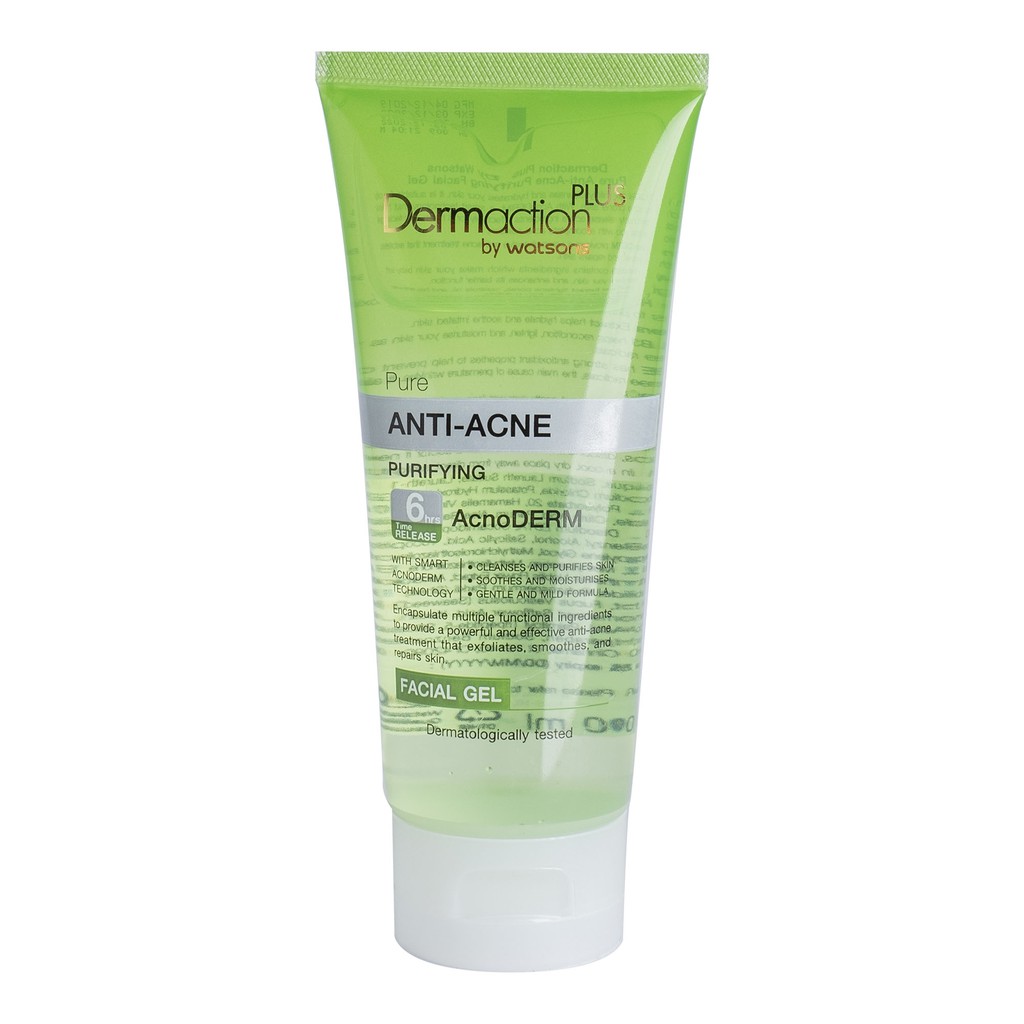 Dermaction Plus By Watsons Pure Anti-Acne Purifying Facial Gel 100ml