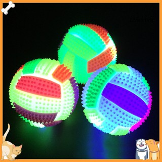 【Vip】Flashing Football Shape LED Light Sound Bouncy Ball Funny Kids Pet Dog Toy