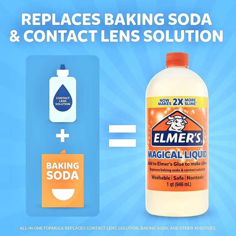 Elmer's Slime Activator Non Toxic Safe Activator Slime Jumbo Activator