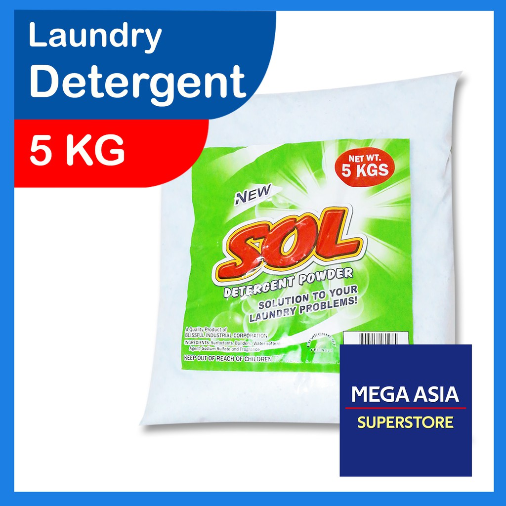 Mega Asia Sol Laundry Detergent Powder Fresh Scent (5kg) Shopee