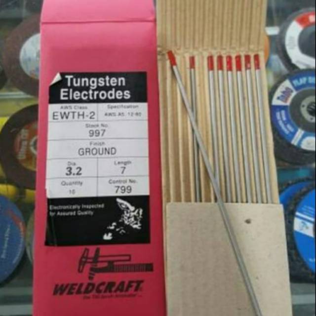 Tig Argon 3.2 mm Weldcraft Tungsten Electrodes Red Welding Wire