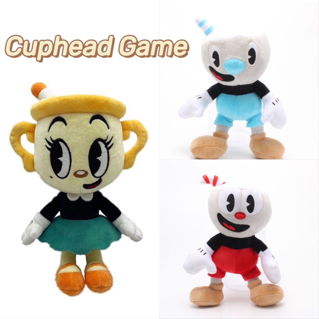 23cm Cuphead Plush Toys Mugman Girls Stuffed Dolls Teacup Head Girl ...