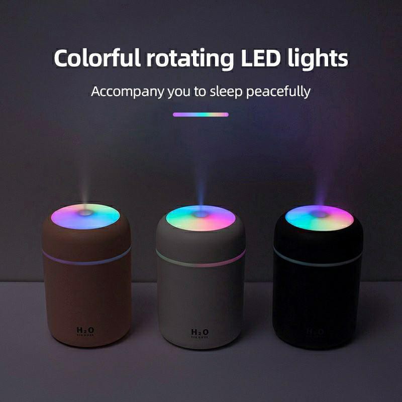 Office Black USB Air Aroma Essential Oils Diffuser Saihui 300ML LED Ultrasonic Classic Wood Grain Aroma Aromatherapy Humidifier 7 Colors Lights Air Humidifiers Purifiers for Baby Room Bedroom
