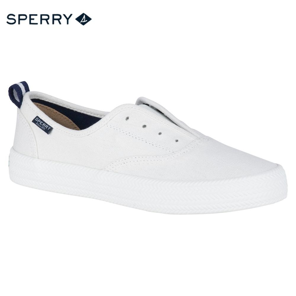 sperry white slip ons