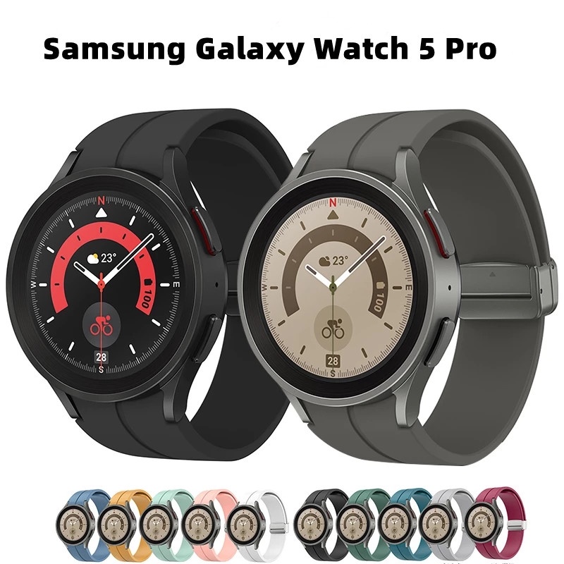 Silicone Folding Buckle Strap for Samsung Galaxy Watch 5 Pro