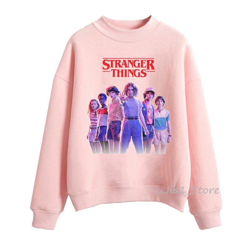 stranger things hoodie pink