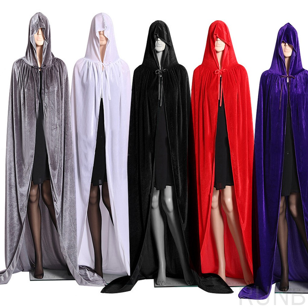 LePrSty Unisex Halloween Costume Cape Hooded Velvet Cloak for Men and Womens 