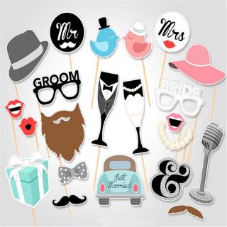 Wedding favor 25Pcs Photo Booth Props Mr Mrs Just Married Romantic Marriage PhotoBooth Bridal Show #7
