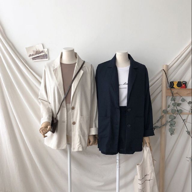 linen blazer short set