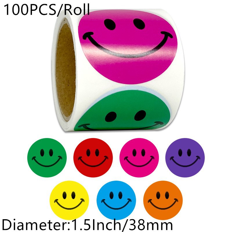 Happy Smile Emojis Labels Smile Stickers Emoji Stickers Motivational Reward Stickers for Kids and Teachers Yellow Smily Emotion Sticker 1,4 Smiley Face Stickers 200 in Roll 