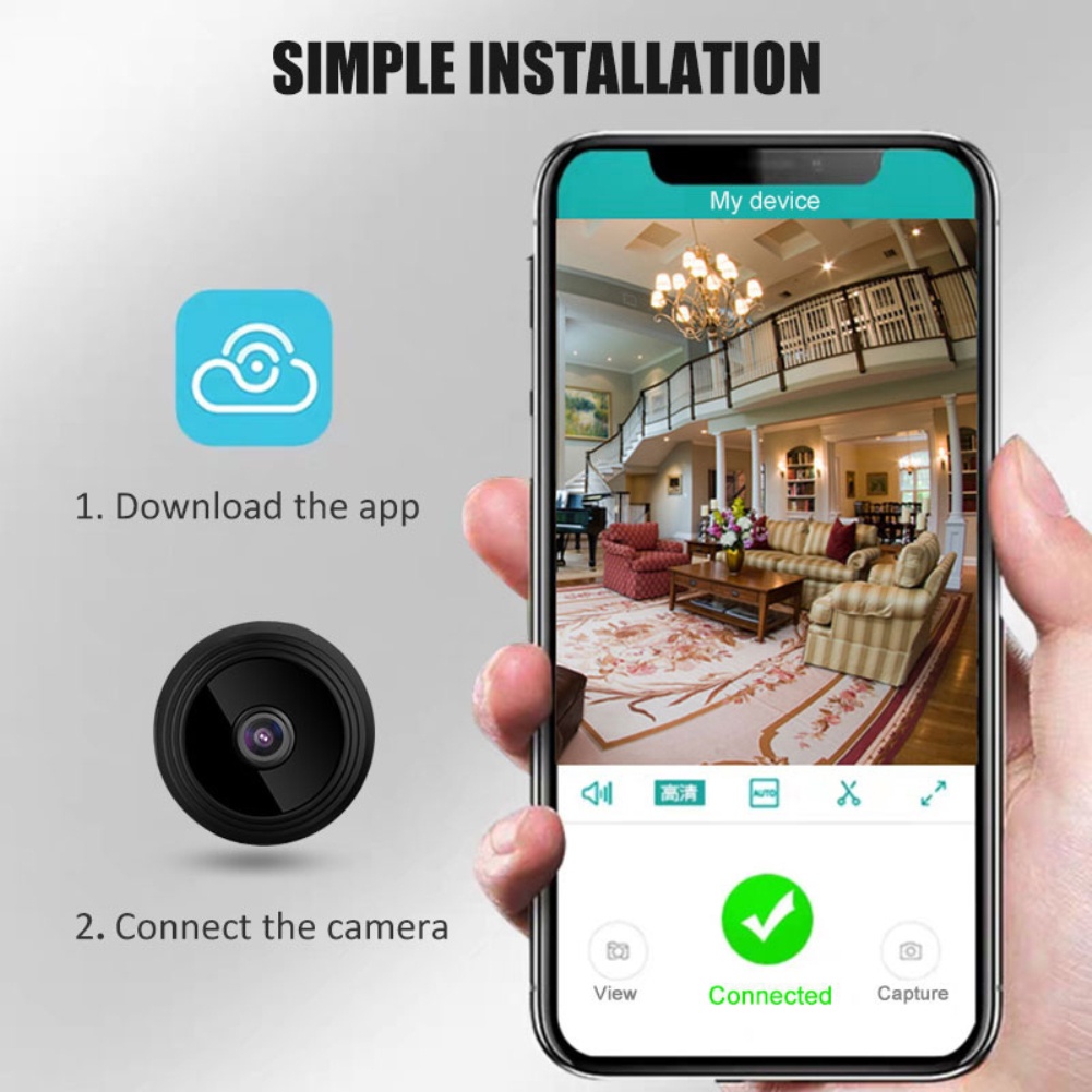 A9 Night Vision HD Mini Wifi Camera Hd Night Vision Wireless Surveillance work with FTYCAM App TPAG