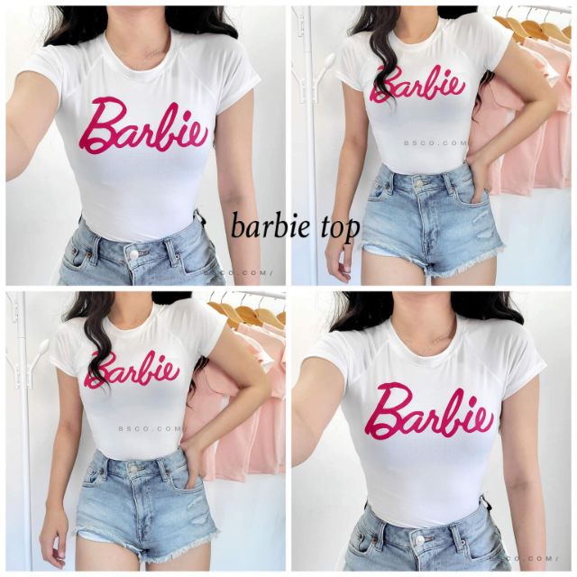 white barbie crop top